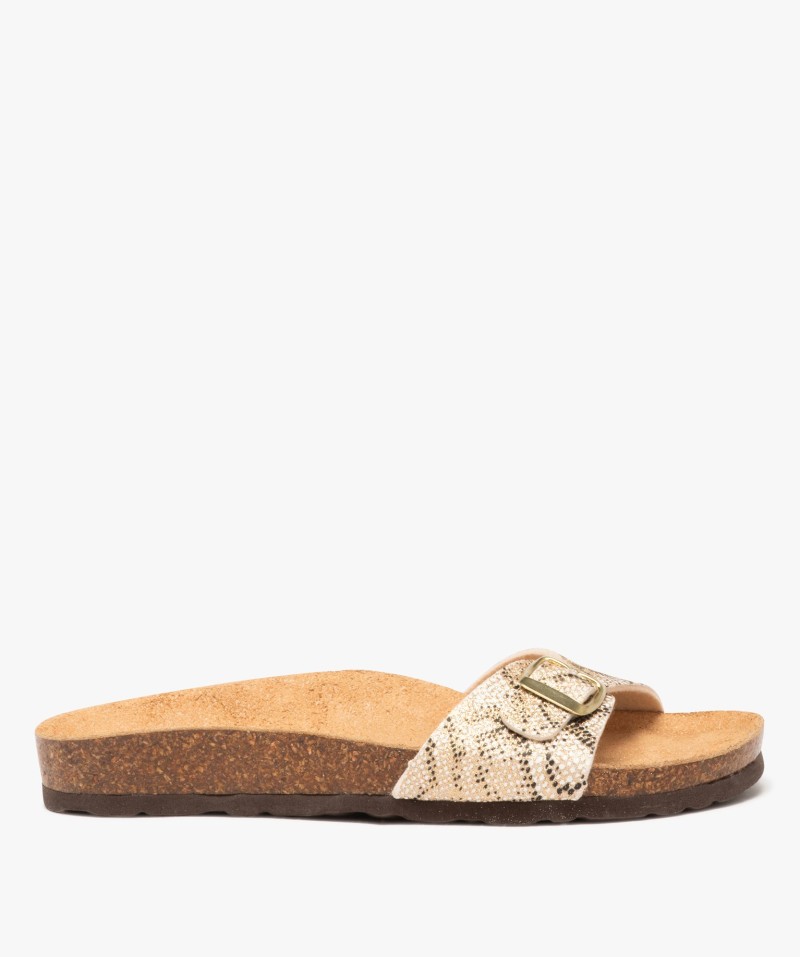 Mules femme plates à bride à boucle fantaisie à paillettes